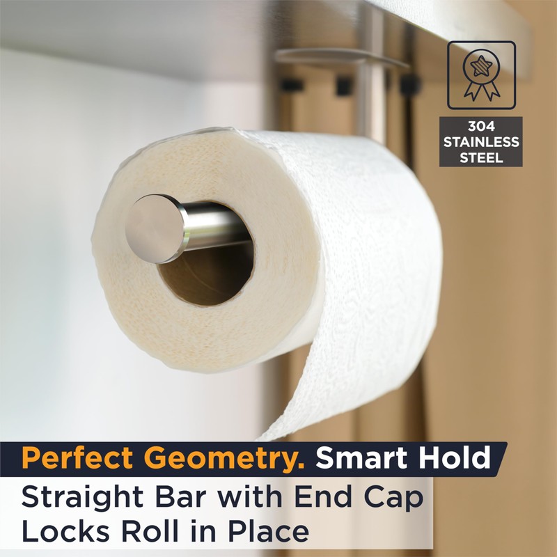 Deiss Pro Paper Towel Holder – Under Cabinet, Wall Mount,