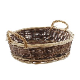 FRANK FLECHTWAREN Basket Round Bowl Natural / White Large 36 x 27 x 21 cm Height 40 cm