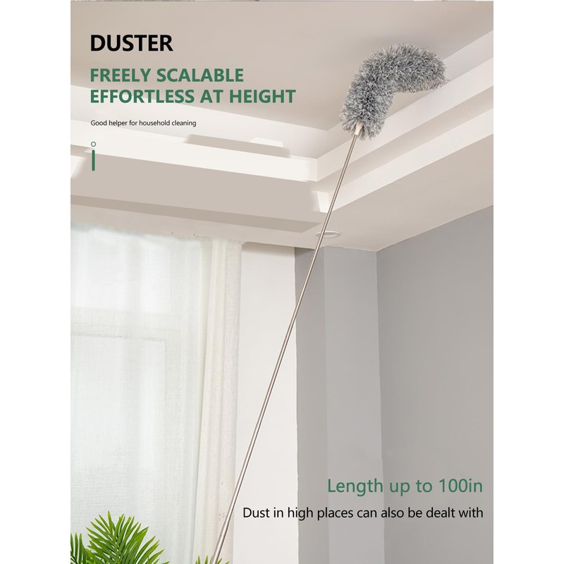 SetSail Dusters for Cleaning, 100-inch Extra-Long Duster with Extension Pole
