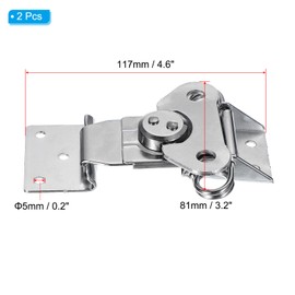 PATIKIL Spring Loaded Small Butterfly Twist Latch 4.6"x3.2", 2 Pack Steel Twist Latch and Keeper Toggle Clamp Metal Hardware for Case Box Chest Closure, Silver Tone