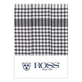 Ross Pack of 3 Cotton Tea Towels Farm Check Anthracite 50 x 70 cm