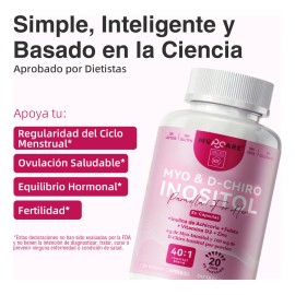 Mvpcare Myo Y D-chiro Inositol Con 120 Cpsulas Ratio 401 2000mg Por Porcin  Apoya El Equilibrio, El Metabolismo Y El Bienestar Femenino  Con...       