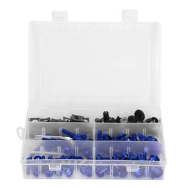Kuuleyn 173pcs Motorcycle Fairing Bolt Kit Windshield Body Screws Nuts Hardware for Motorcycles (Blue)