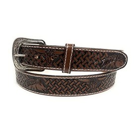 Kids Western Belt, Boys Genuine leather cowboy Rodeo Girls Belt Horse and Bull Decorated Belt (20, Brown)