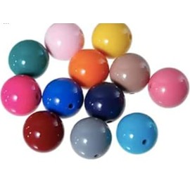 Pack of 100 Colourful Acrylic Beads, Plastic Beads, Shiny 10 mm, Hole 1.5 mm, for Crafts, Beads, Jewellery Making, DIY Work, Jewellery Beads for Threading