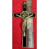SAINT BENEDICT BLACK Enamel metal Golden Color Wall Cross Saint