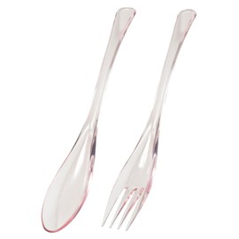 PTW109_195 IJ Plakira Ij Plakira Classic Spoon Fork Set, Smooth, Mouthfeel, 7.9 inches (20 cm), Made in Japan, Bleach, Outdoor, Pink, Camping, Stylish, Cute, Dessert Spoon, Easy to Hold, Easy to Eat,