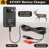Ceoighe 6V/12V Battery Charger, Automatic Voltage Detection Deer Feeder Battery