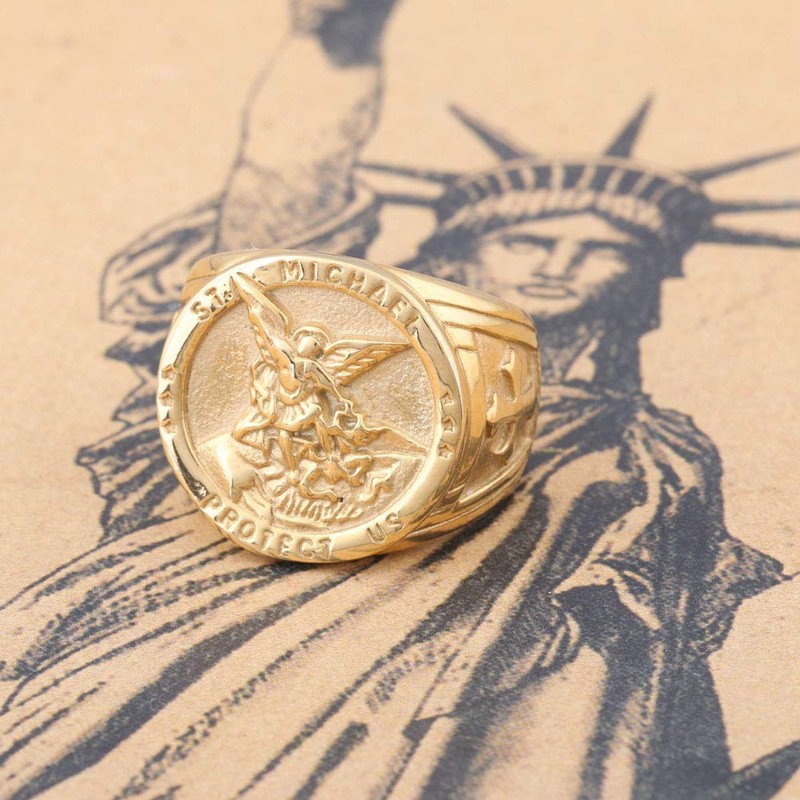 Dacai Golden Saints Michael The Archangel ST. Medal Stainless Steel