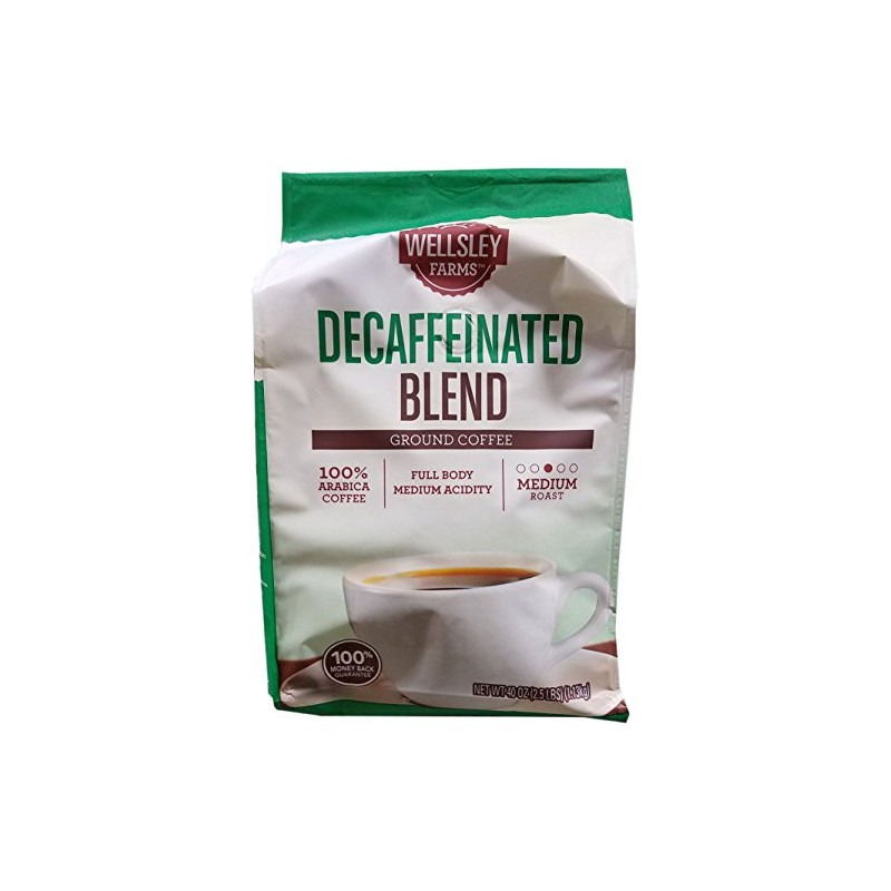 Wellsley Farms Decaffeinated Medium-Roast Ground Coffee, 40 Ounces