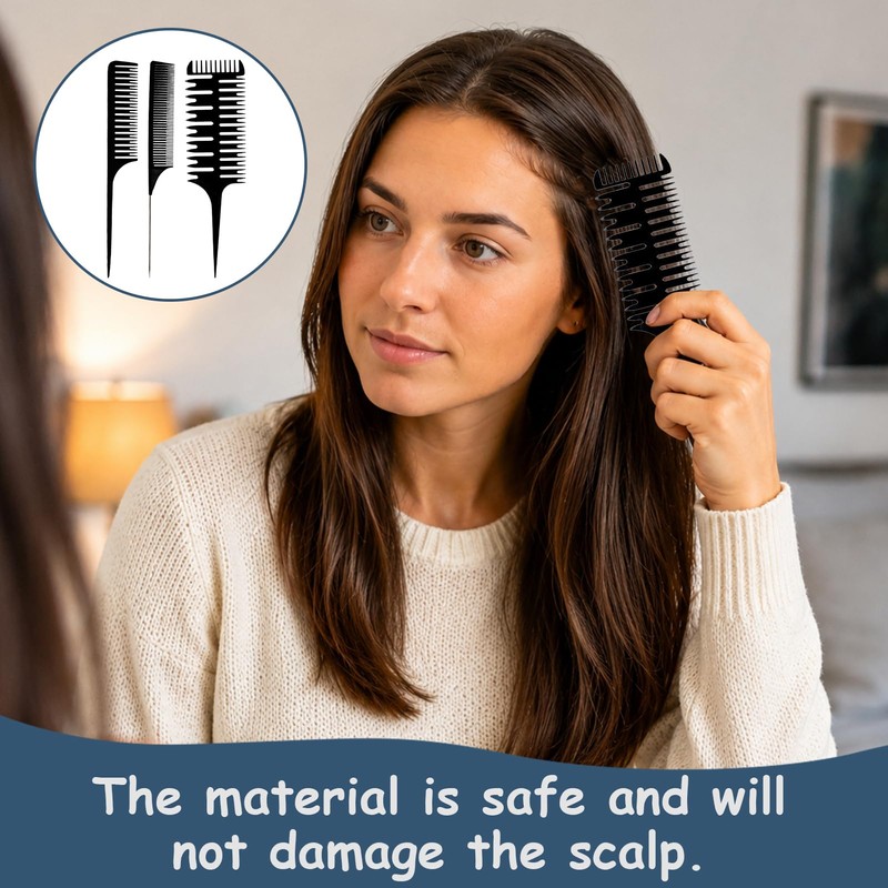 Pack of 3 Hair Comb for Precise Colouring and Styling