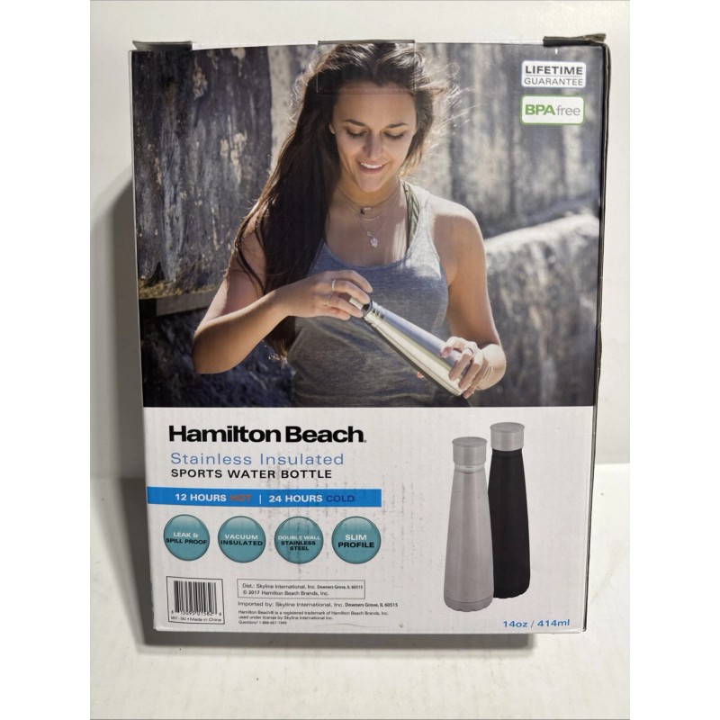 Hamilton Beach Stainless Insulated Sports Water Bottle Set Of 2