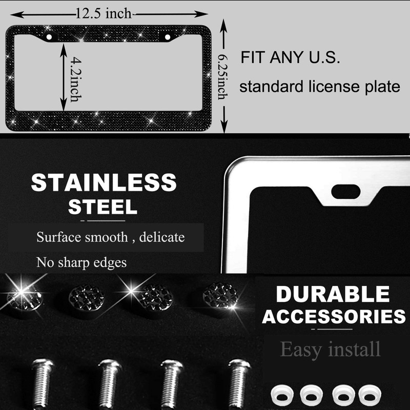 Bling License Plate Frames with High End Ribbon Gift Box,2