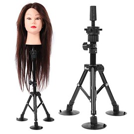 Soporte para Cabeza de Peluca, Trípode para maniquí, Peluquero, Soporte con Forma de Cabeza Falsa, Color Negro
