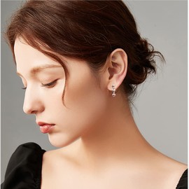 Reffeer Solid 925 Sterling Silver Love Heart Stud Earrings for Women Teens Tiny Heart Stud Earrings Small Studs (A-Silver)