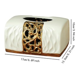 Fenteer Tissue Box Holder Facial Tissue Box Facial Paper Storage Elegant Rectangular Paper Case for Office Home Countertop Restaurant