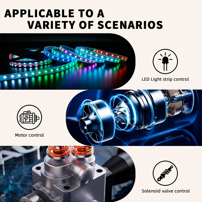 DaFuRui MOSFET Trigger Switch Drive Module，12Pack DC 5V-36V 15A(Max 30A)