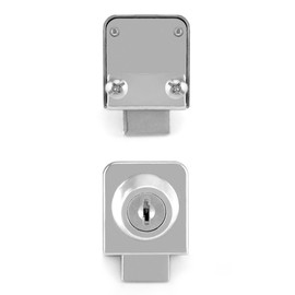 QWORK Pack of 2 Glass Cabinet Lock for Glass Doors, Cabinet Lock with 4 Keys for Door Cabinet Key Display Case