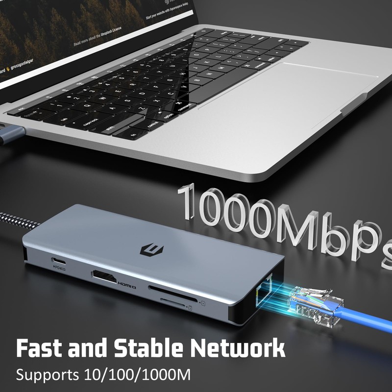 OBERSTER USB 3.0 HUB, USB C Adapter Docking Ultra Slim