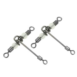 PATIKIL 3-Way Swivel 17lb 25 Pack Cross Line T-Turn Rolling Terminal Tackle with Luminous Beads, Black