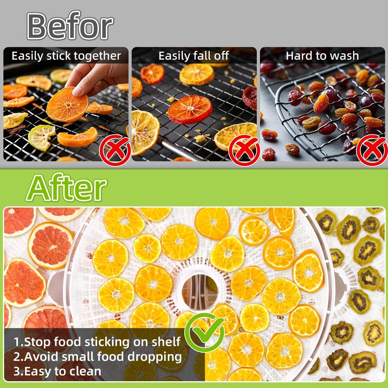 Lconvicely 10.8in Parchment Paper Round With Hole, Non-stick Fruit Dehydrator