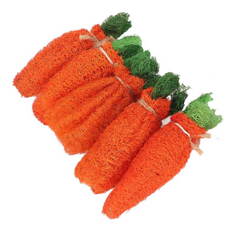 Rabbit Loofah Carrot Toys Natural Funny Teeth Grinding Bite Resistance