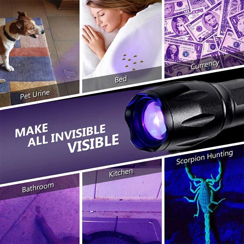Unbranded UV Flashlight Black Light Super Bright 120000lm Torch Ultra