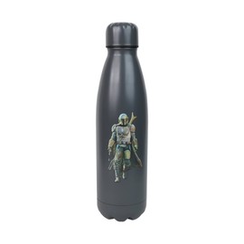 Half Moon Bay The Mandalorian - Water Bottles - Star Wars Metal Water Bottle - Mandalorian, Black