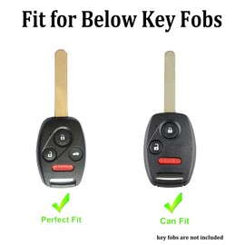Arruweer Key Fob Cover for Honda Key Fob Case Holder Protector Compatiable with Honda Accord Civic EX Pilot CR-V Car Accessories Keychain