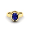 LMDPRAJAPATIS 2.25 Carat Natural Blue Sapphire Statement Gold Ring For
