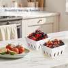 YEUIKERR Set of 3 Ceramic Berry Basket Square Fruit Bowls