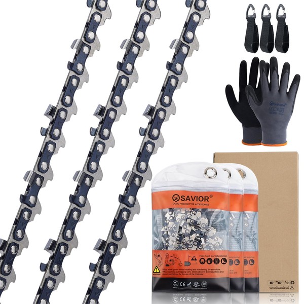 Savior 3Pack 8 Inch Mini Chainsaw Chain 1/4" Pitch .043"