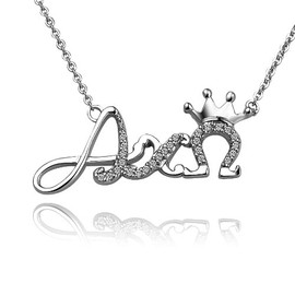 King Greek Alpha Chi Omega Monogram Lavalier ACO-P007 Sterling Silver with 18" Silver Chain