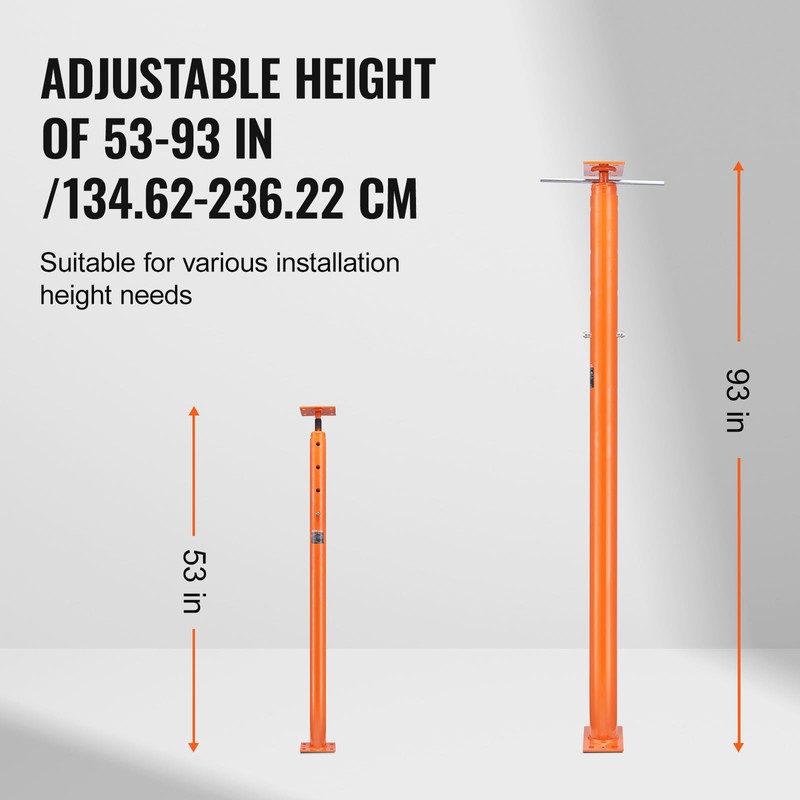 VEVOR House Floor Jack, 53"-93" Height Range, 18000 lbs Max