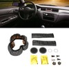 Bling Car Accessories Set Rhinestone Steering Wheel Cover Coaster Starter