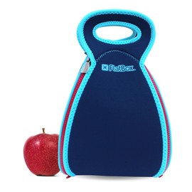Flatbox 2-in-1 Insulated Lunch Bag & Placemat, Dark Blue/Light Blue/Red