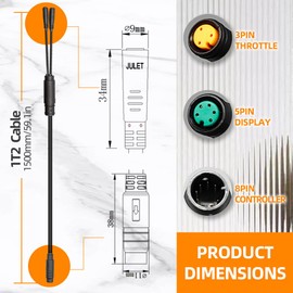 HUDAMZKY Ebike 1 to 2/1 to 4/1 to 5 Electric Bike Cable Plastic Rubber Ebike Connector Cable Wire for Electric Bike Conversion Kit (1 to 2 Red)