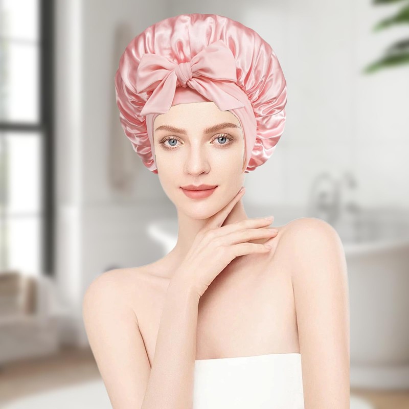 XdealCozyxc 2 Pcs Silk Bonnet for Sleeping, Satin Bonnet, Adjustable