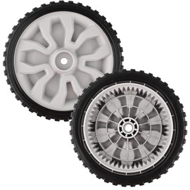 Sutmorly 634-05281A 8 inch Front Drive Wheel Assembly for Most Walk-Behind Mowers, 8" Lawn Mower Plastic Wheels Replaces for Troy-Bilt MTD 634-05281A, 2 Pack