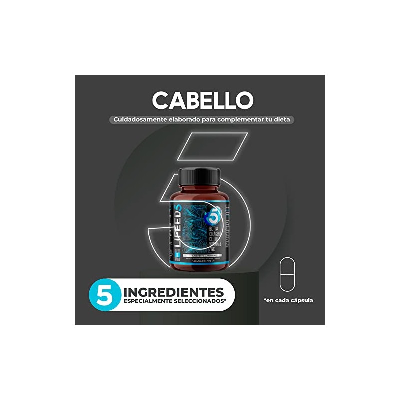 LIFEED5 Vitaminas para el Cabello Hombre | 60 cápsulas |