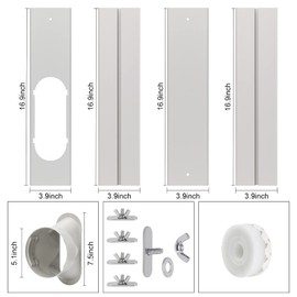 UNAOIWN Portable Air Conditioner Window Kit, Adjustable Vertical/Horizontal Sliding Window Kit Plate for AC Unit, AC Window Vent Kit, AC Window Seal Suitable for 5.1” AC Exhaust Hose