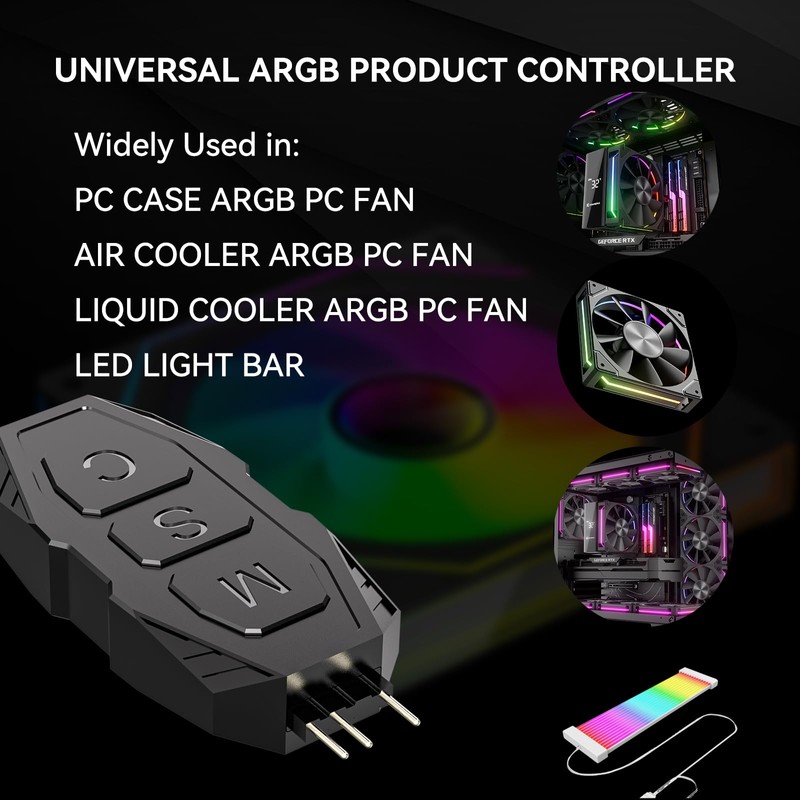 ARGB Controller Kit, GSCOLER RGB PC Fan Controller with 21