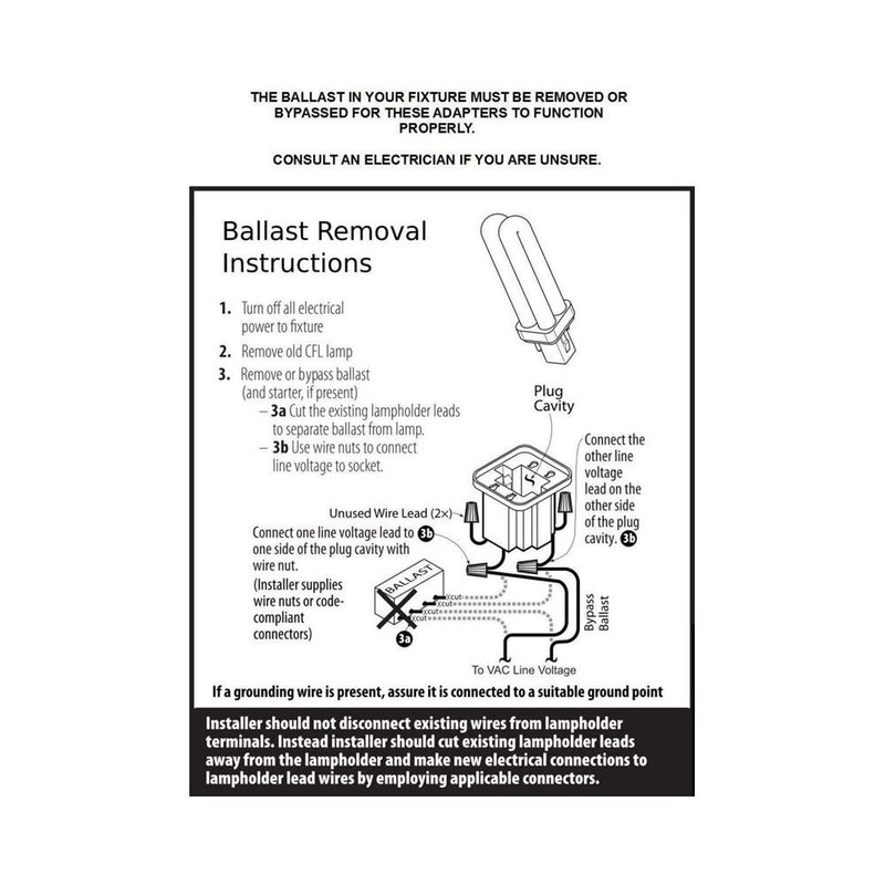 General LH0910 4 Pin CFL, to, E26/E27 Medium Base, Converter,