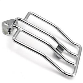 LEXOR Solo Luggage Rack Rear Carrier Short Universal Fit Harley Sportster Compatible Silver