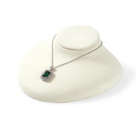 Oirlv Luxury Creamy-white Microfiber Jewelry Bust Necklace Display Bust Necklace Display Holder(Small)