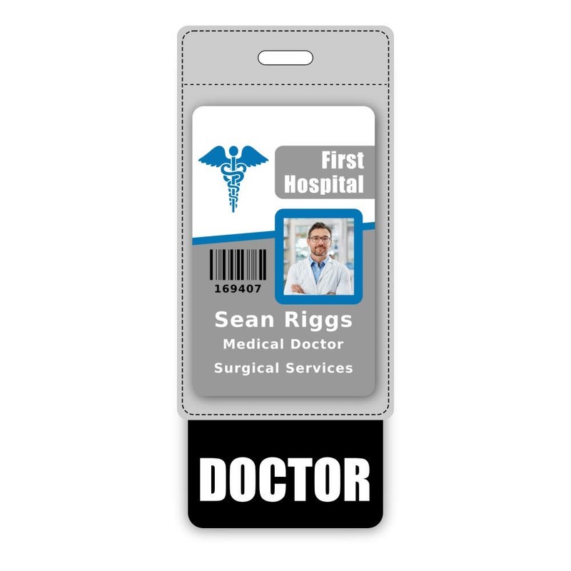 Doctor Badge Buddy Vertical w/Height & Weight Conversion Charts (Oversized,