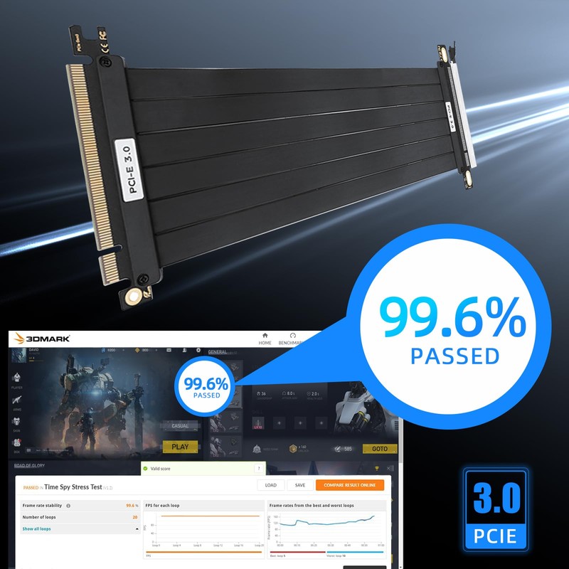 BTBcoin PCIe 3.0 x16 Riser Cable 200mm - RTX 3070/3060/GTX
