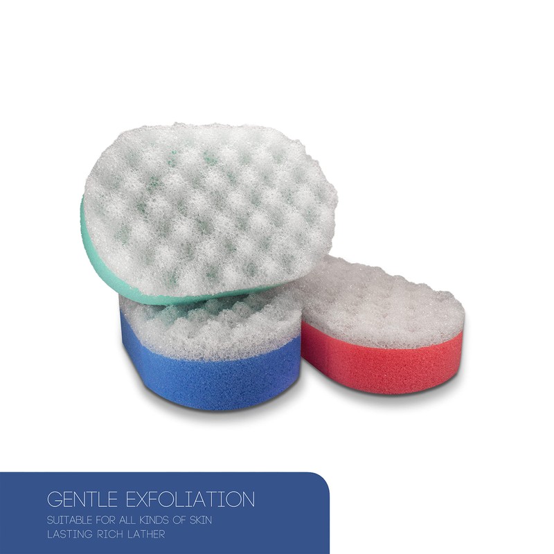 Bath Massage Sponge for Adults - Exfoliating Body Shower Scrubber