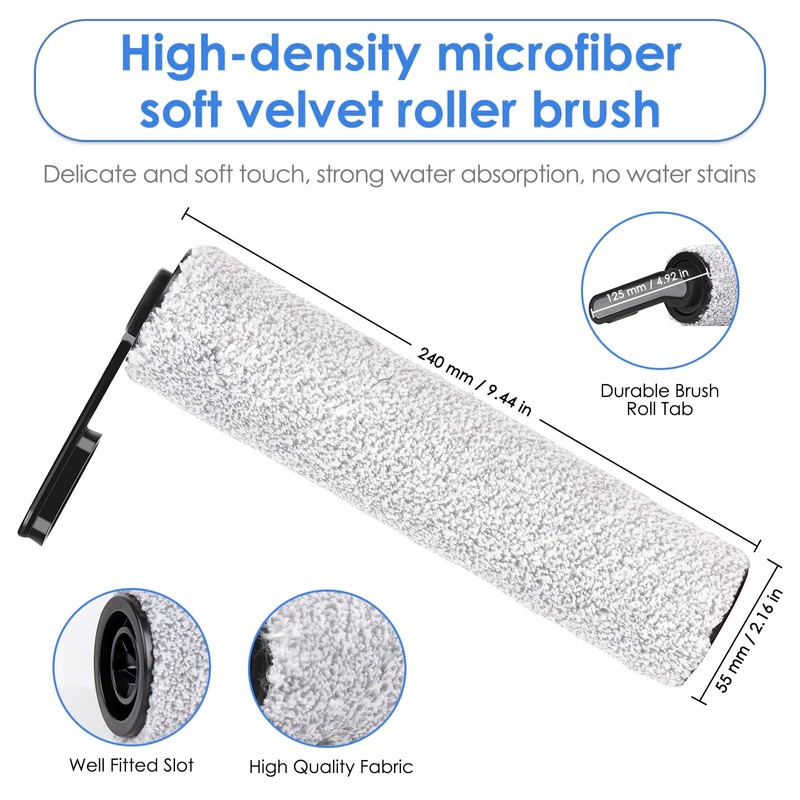 (2 Pieces) Replacement Brush Rollers Compatible with Tineco Floor One
