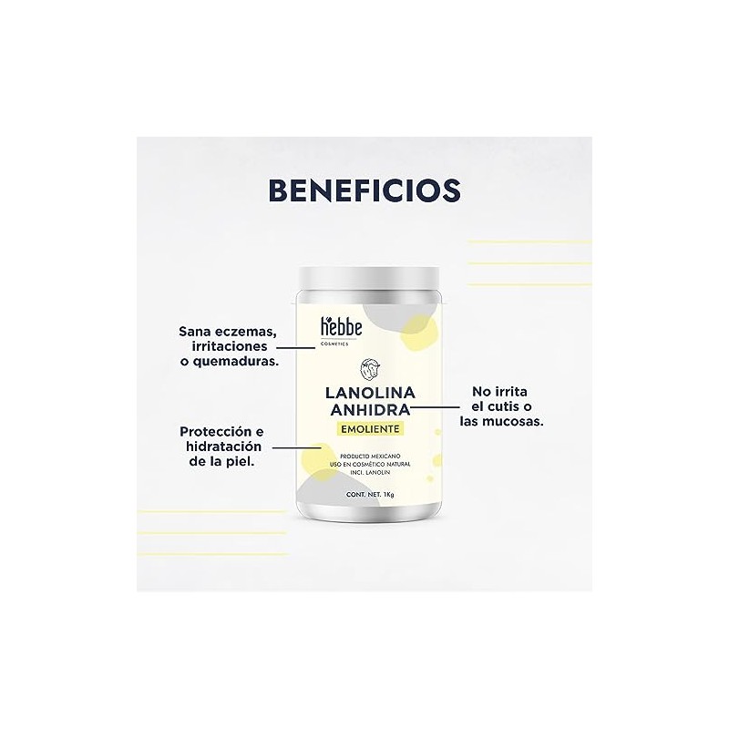 HEBBE - Lanolina 1kg | Alivia Piel Agrietada | Potente